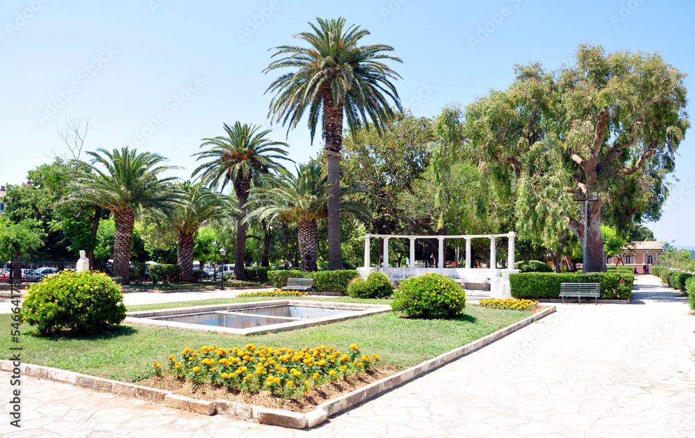 urban park, the city of Corfu, Greece