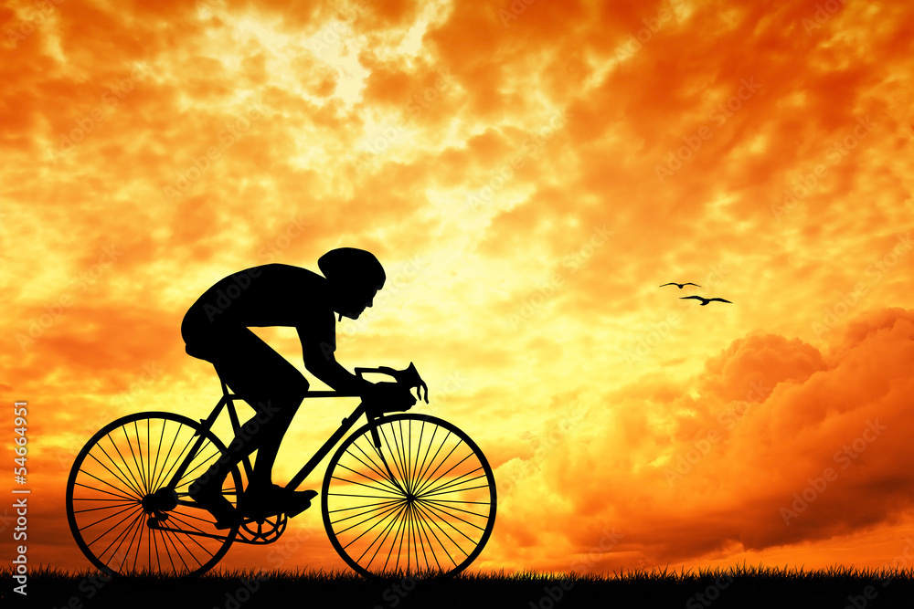 Obraz premium bikers at sunset