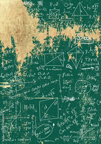 Fototapeta stara tablica matematyki bezszwowe tło, tekstura i wzór