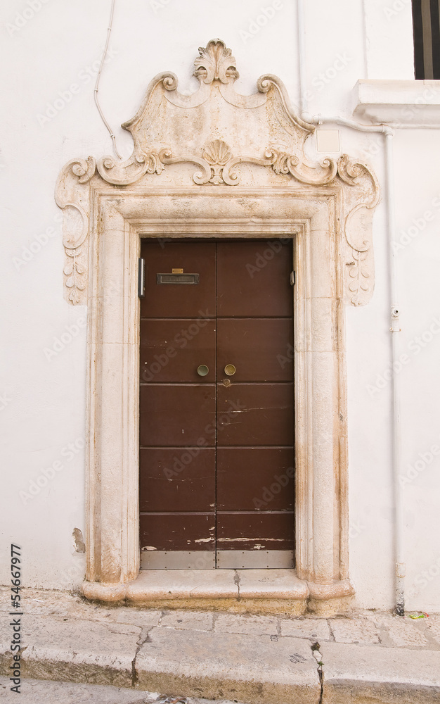 Wooden door. Putignano. Puglia. Italy.
