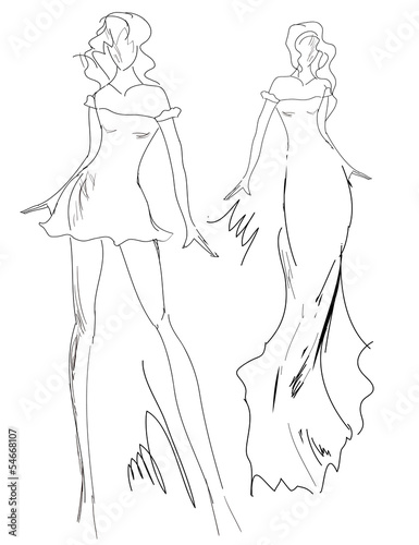 Sketch moda donne