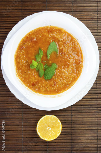 Turkish red lentils soup
