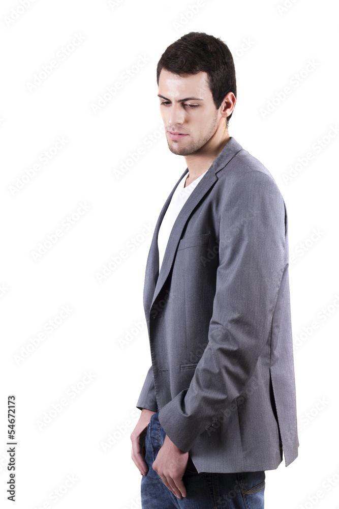 Fototapeta premium young man on white