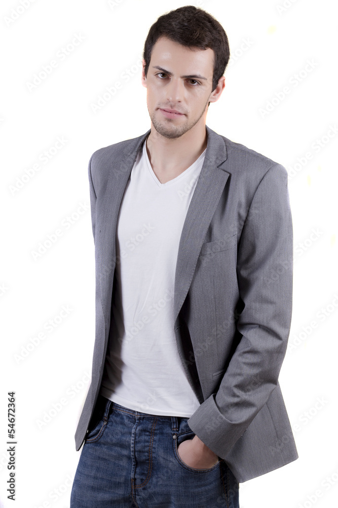 young man on white young man on white