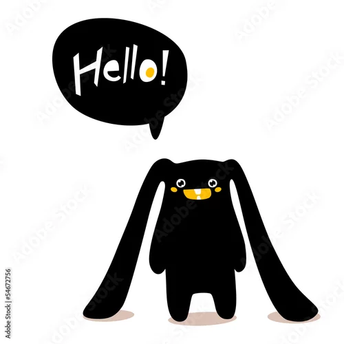 Naklejka na ścianę Królik i dymek