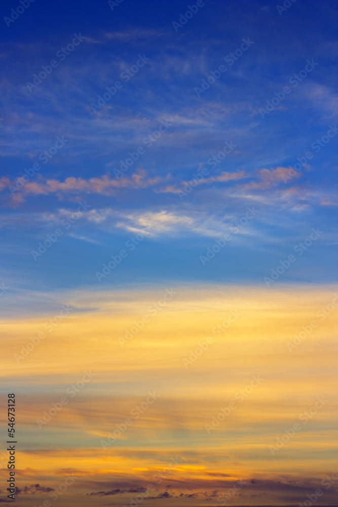 Early summer morning sky background , vertical