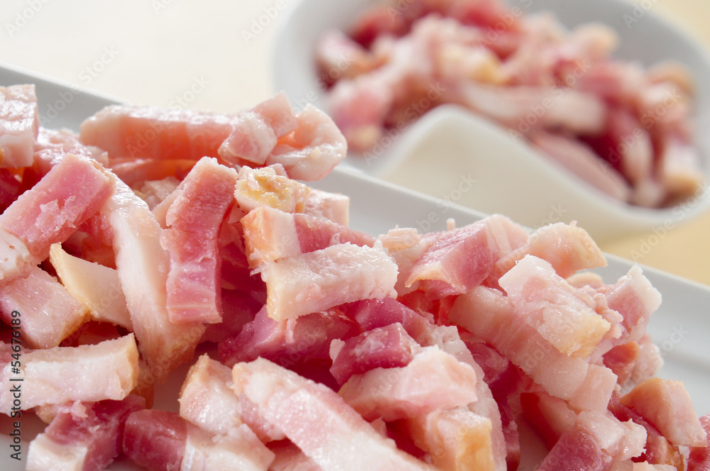 raw chopped bacon raw chopped bacon