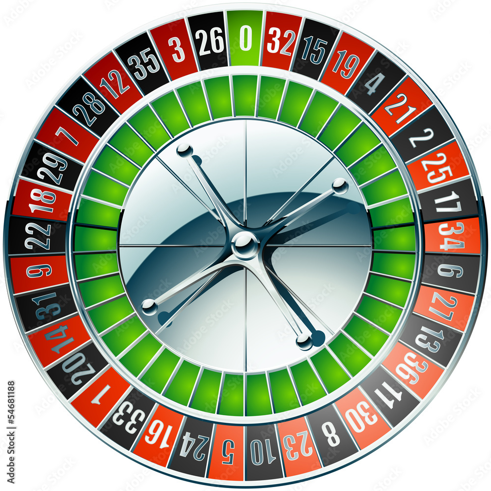Illustration of casino roulette wheel with chrome elements Illustration of casino roulette wheel with chrome elements