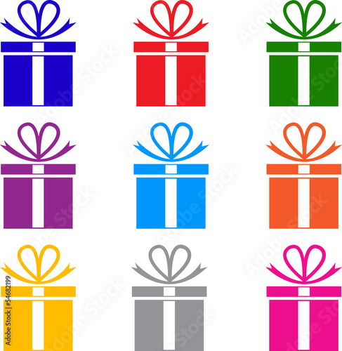 vector set of colorful gift box symbols