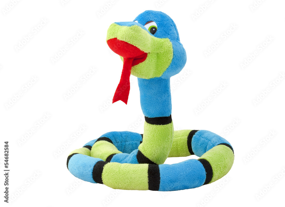 Fototapeta premium soft toy snake against white background