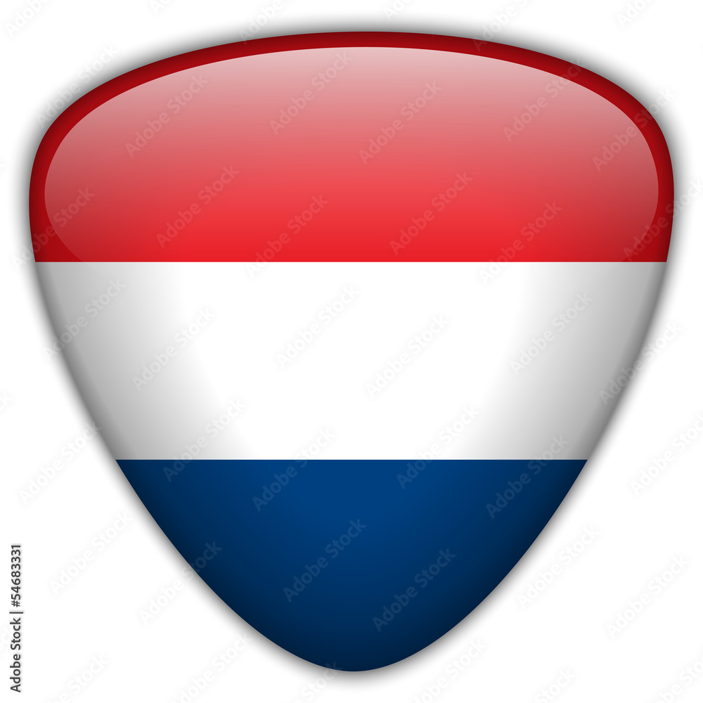 Netherlands Flag Glossy Button Netherlands Flag Glossy Button