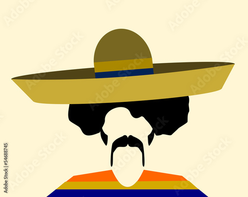 man with afro wearing sombrero and poncho