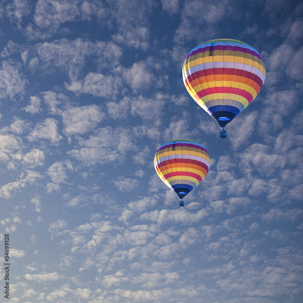 Fototapeta premium Hot air balloon on cloud