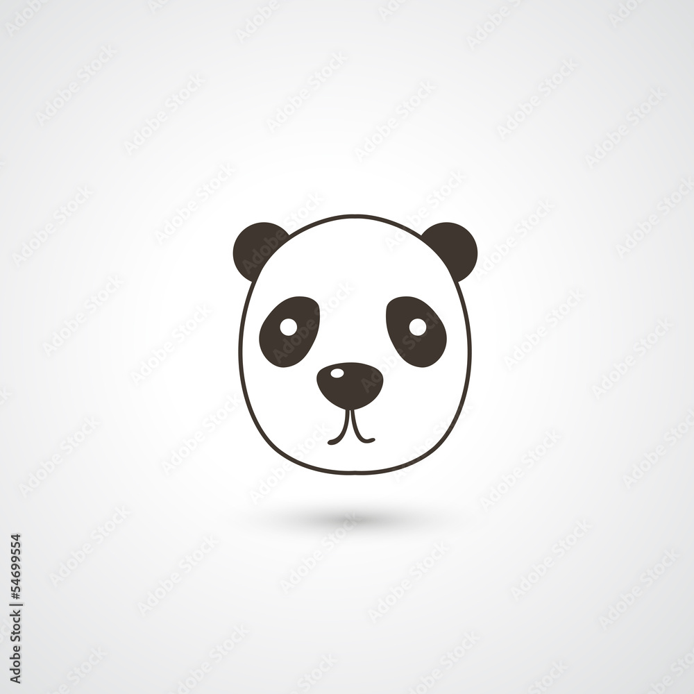 Panda head icon vector 