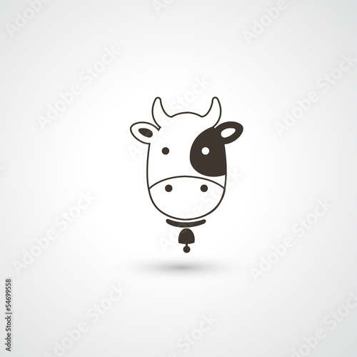 Cow head icon vector 