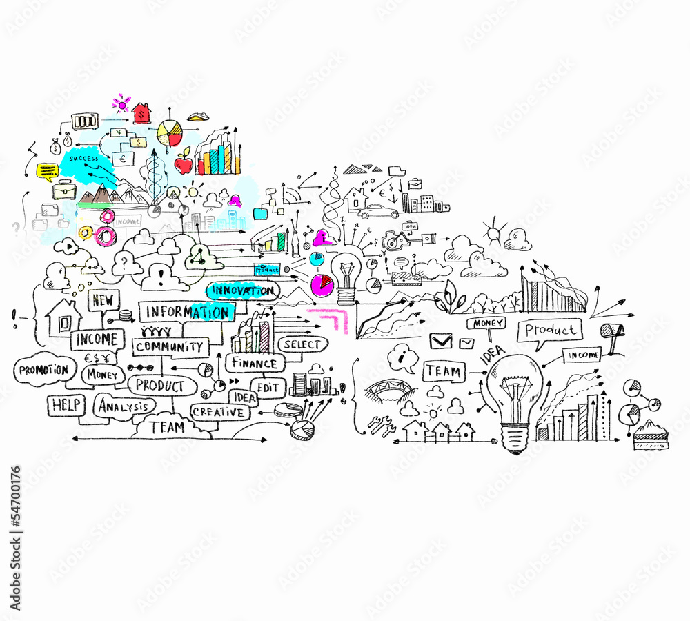 Business colorful sketch