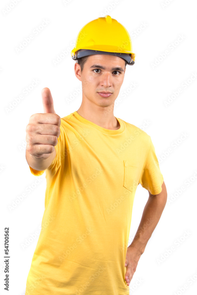 Portrait of happy young foreman