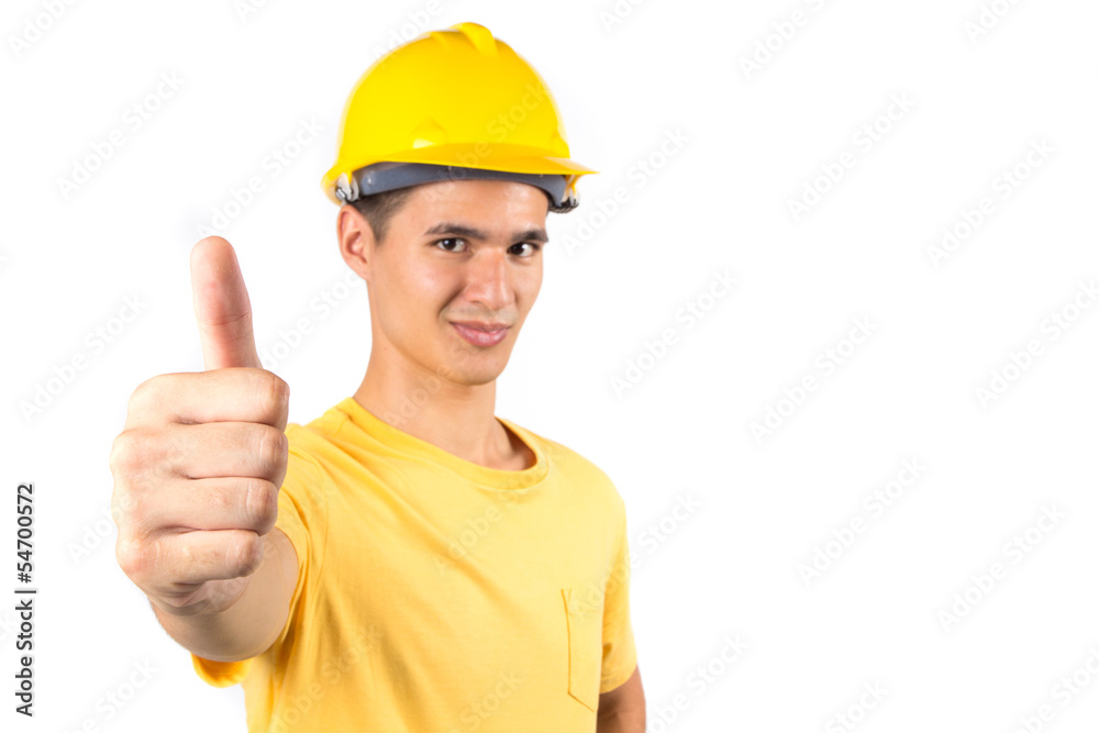 Portrait of happy young foreman