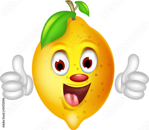 cute lemon cartuun thumbs up