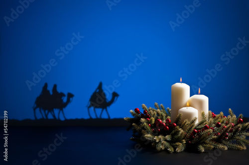 Three wise men and candles
