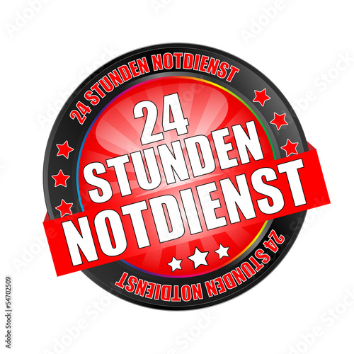 Icon Button Black and Red 24 Stunden Notdienst