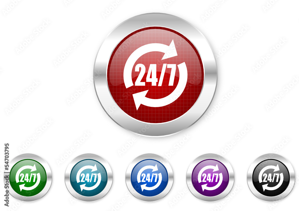 24/7 icon set