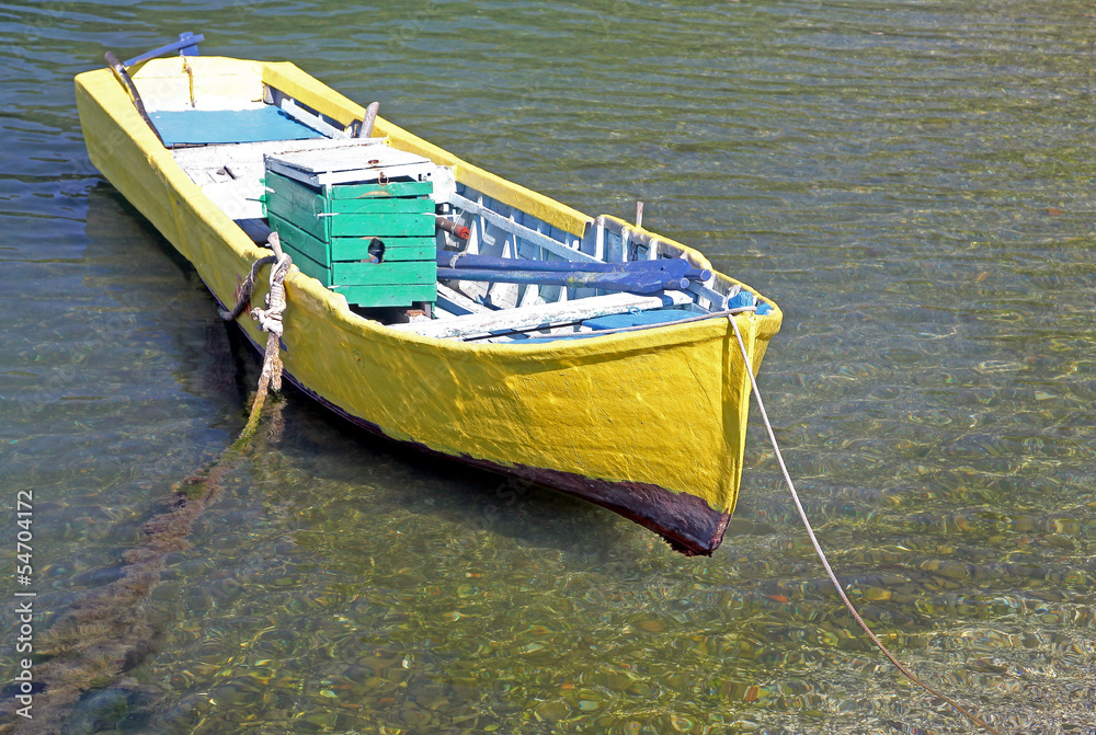 Old yellow boat