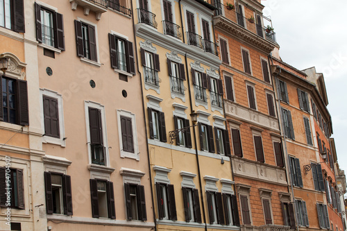 Old roman houses by Spanish steps in Rome