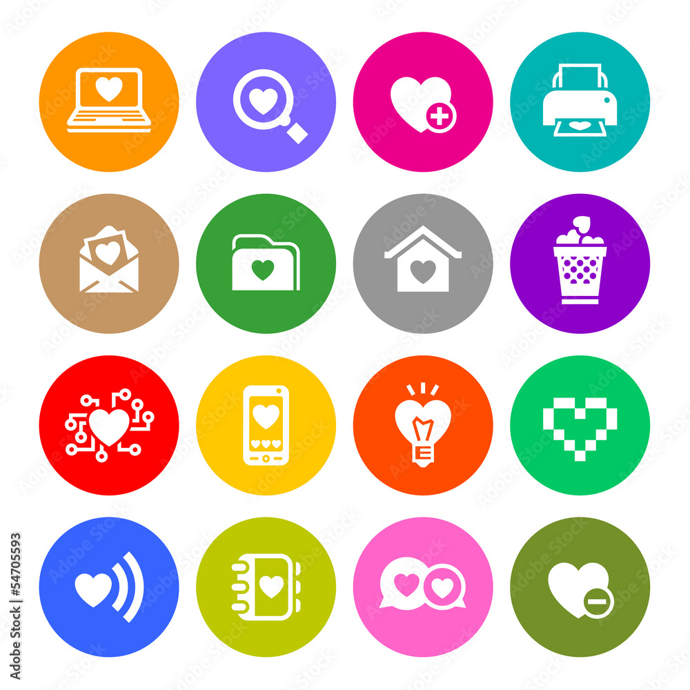 Set valentine's day buttons, love Internet symbols Set valentine's day buttons, love Internet symbols
