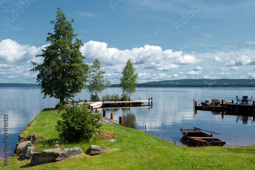 Summer morning at Lake Siljan in Sweden photo