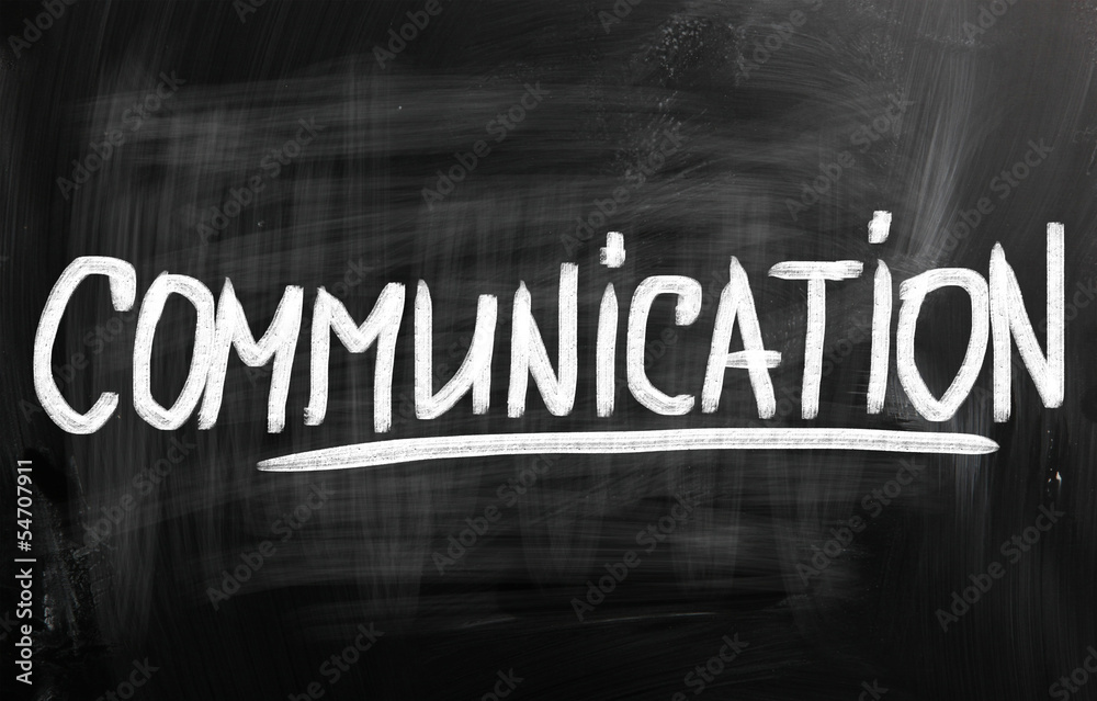 Communication handwritten with chalk on a blackboard Communication handwritten with chalk on a blackboard