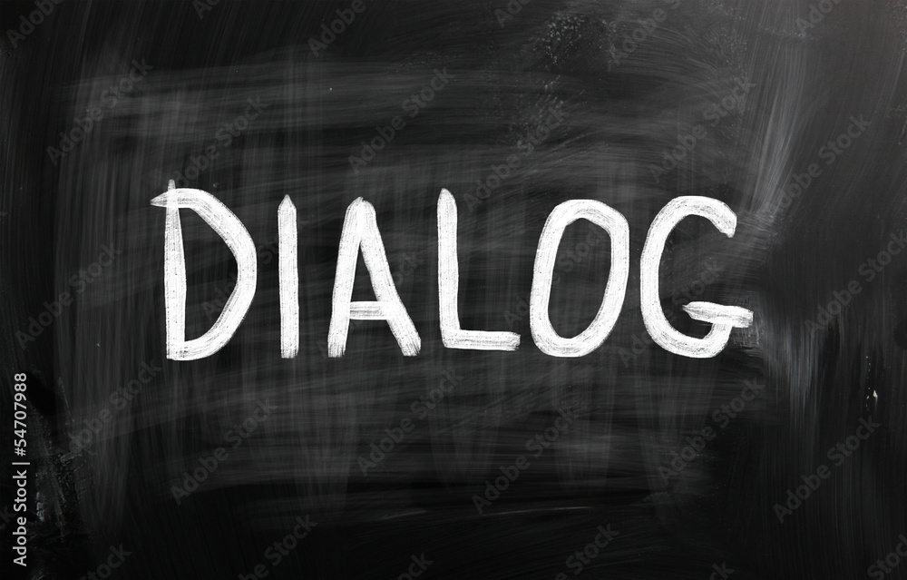 Dialog handwritten with chalk on a blackboard