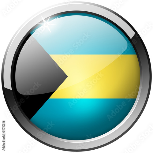 Free Download Bahamas silver glass realistic flag on white - GFXLoad