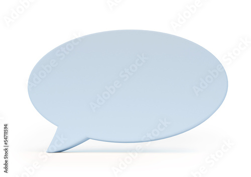 3D speech bubble isolated on white with clipping path