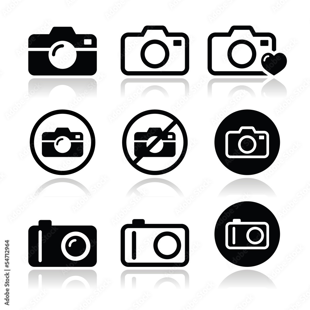 Camera vector icons set