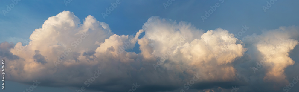 Large dramatic cloud at the sunset with copy space Large dramatic cloud at the sunset with copy space