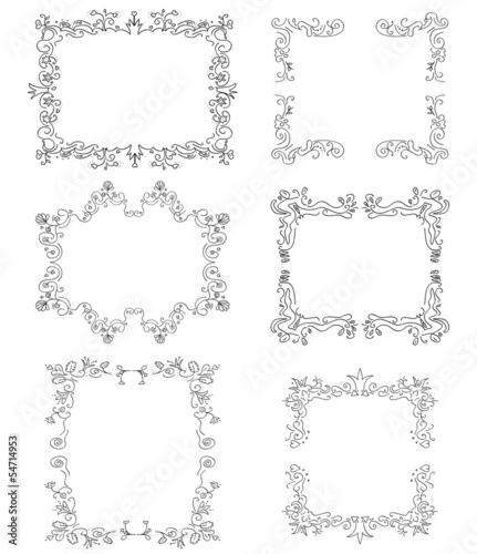 ornaments photo frames illustrations in vector
