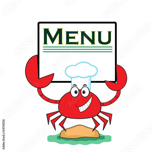 Crab with banner 