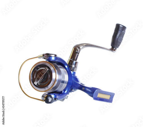 The Spinning reel for fishing isolated