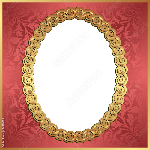 red background with frame and transparent space insert