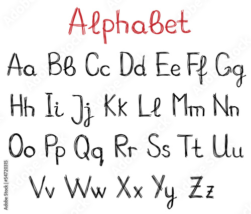 Hand drawn alphabet letters