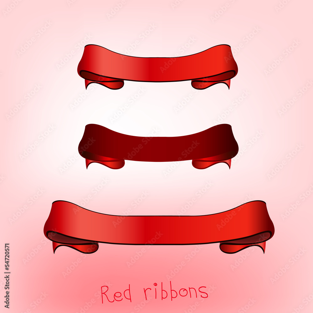 Obraz premium Ribbon banner red b