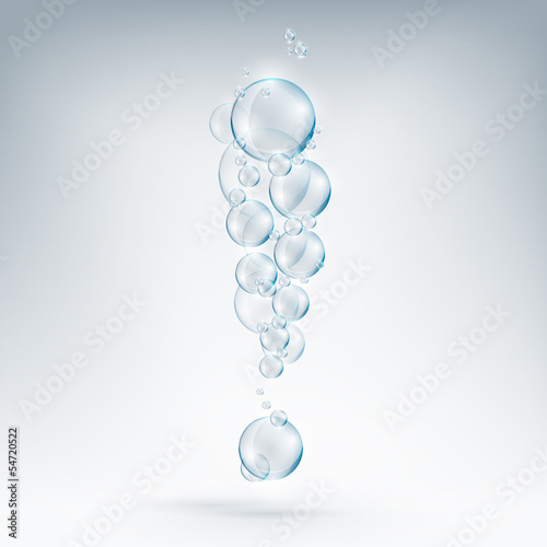 exclamation of soap bubbles