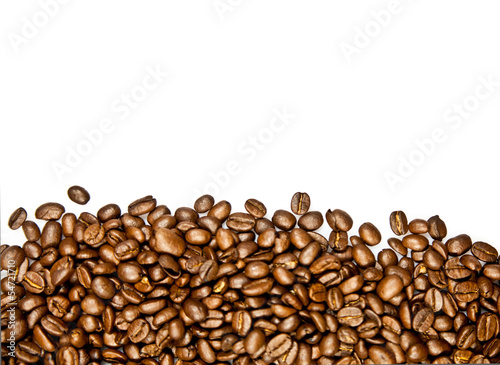 beans of coffee isolated on white background