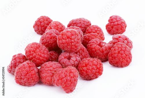 raspberry  on white background