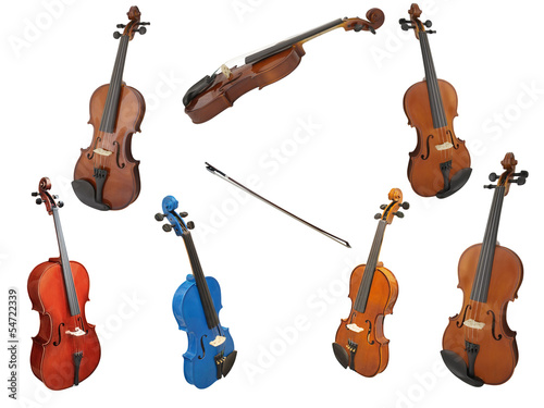 Violins isolated