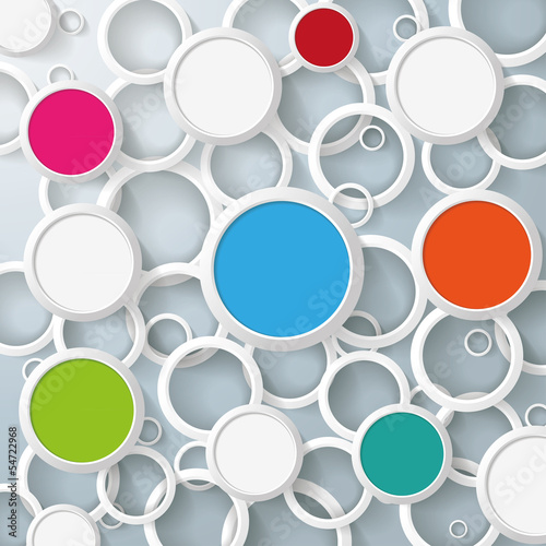 Infographic White And Colored Circles On Rings