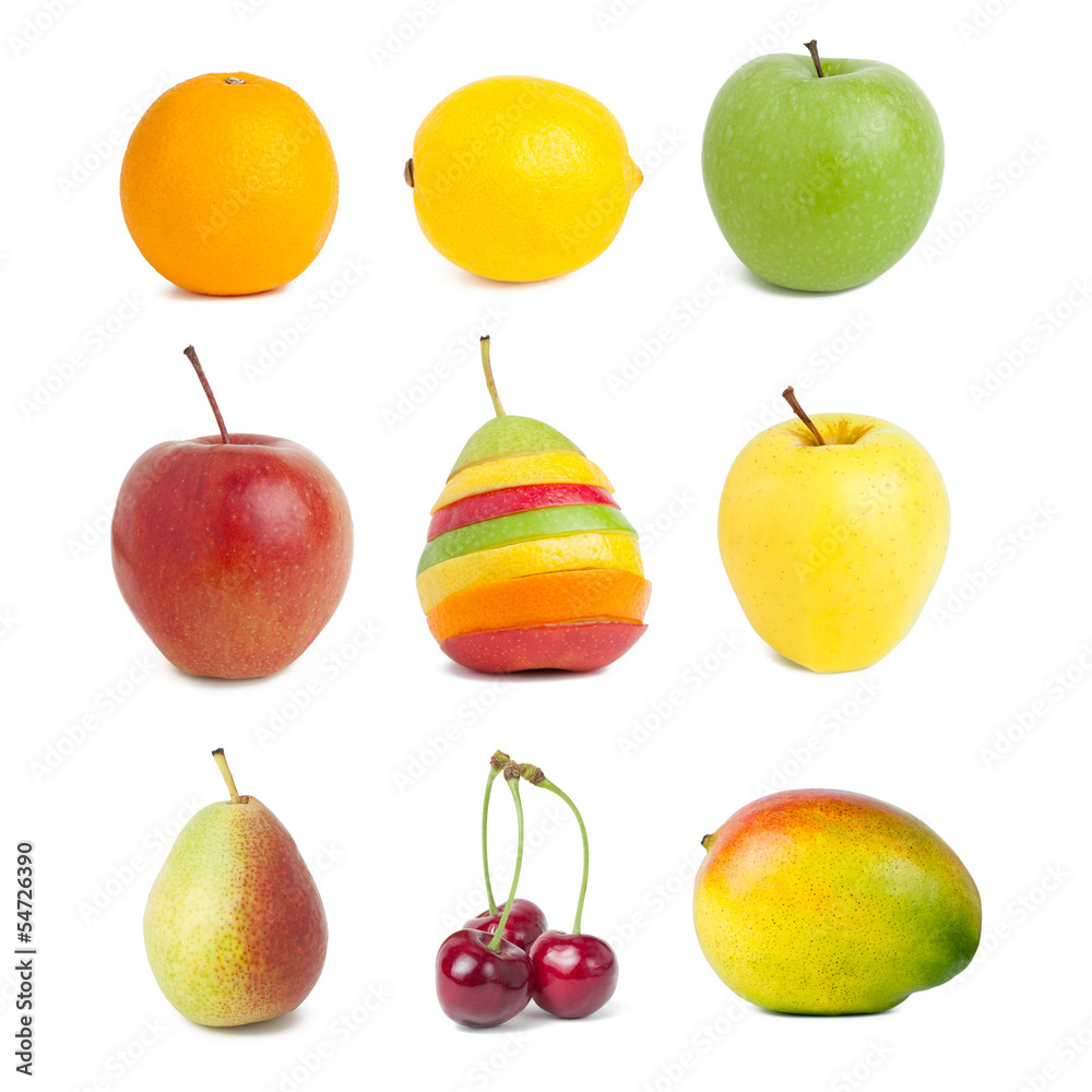 Auswahl verschiedener Obstsorten Auswahl verschiedener Obstsorten