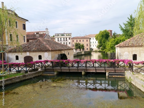 Принти на полотні The carriage wheel of a water mill in Portogruaro