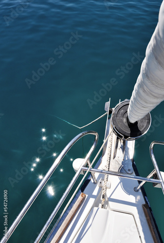 View from the nose of sailboat